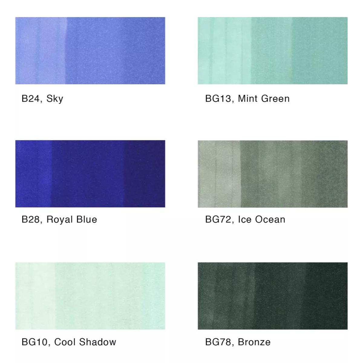 Copic Ciao Sea - 6 Cores - Cores do Mar