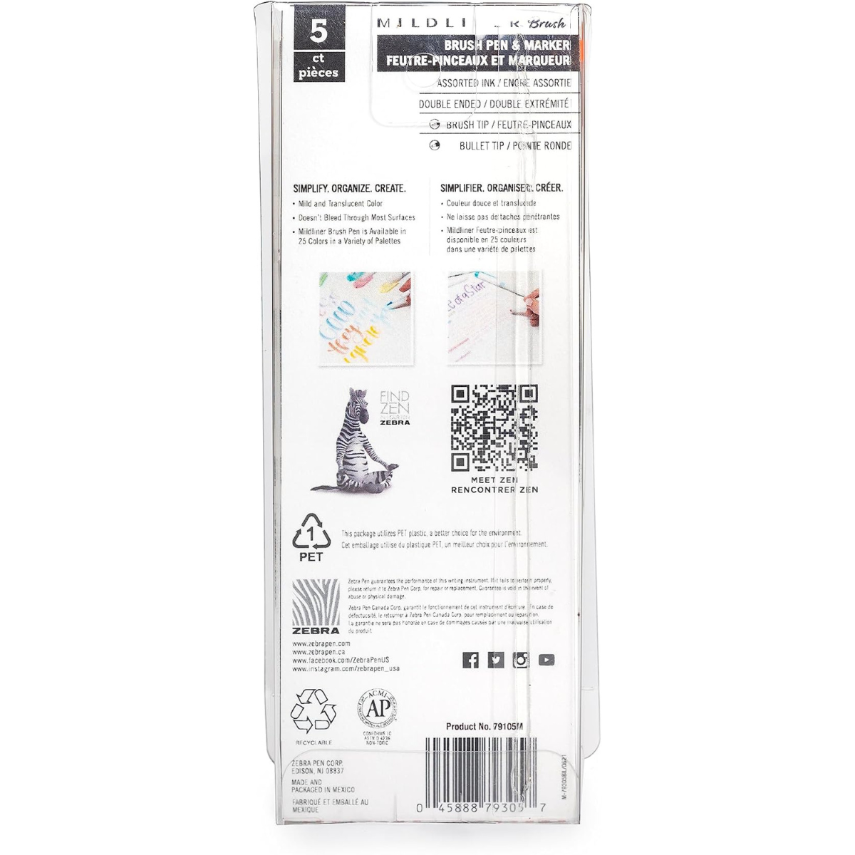 Marca Texto Zebra Mildliner - Caixa com 5 Cores Neon