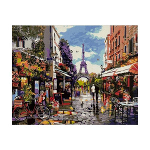 Kit Pintura Numerada em Tela - Tarde em Paris - 40x50cm