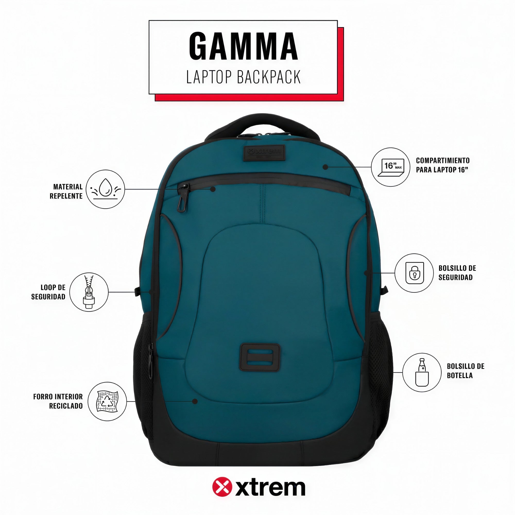 Mochila Notebook Xtrem Gamma 5XT - Eternity - 16"