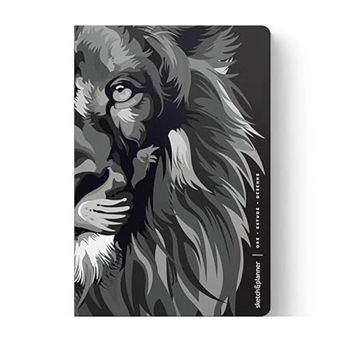 Planner Cristão Sketch e Planner - Lion Black and White