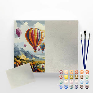 Kit Pintura Numerada em Tela - Balloons - 40x50cm