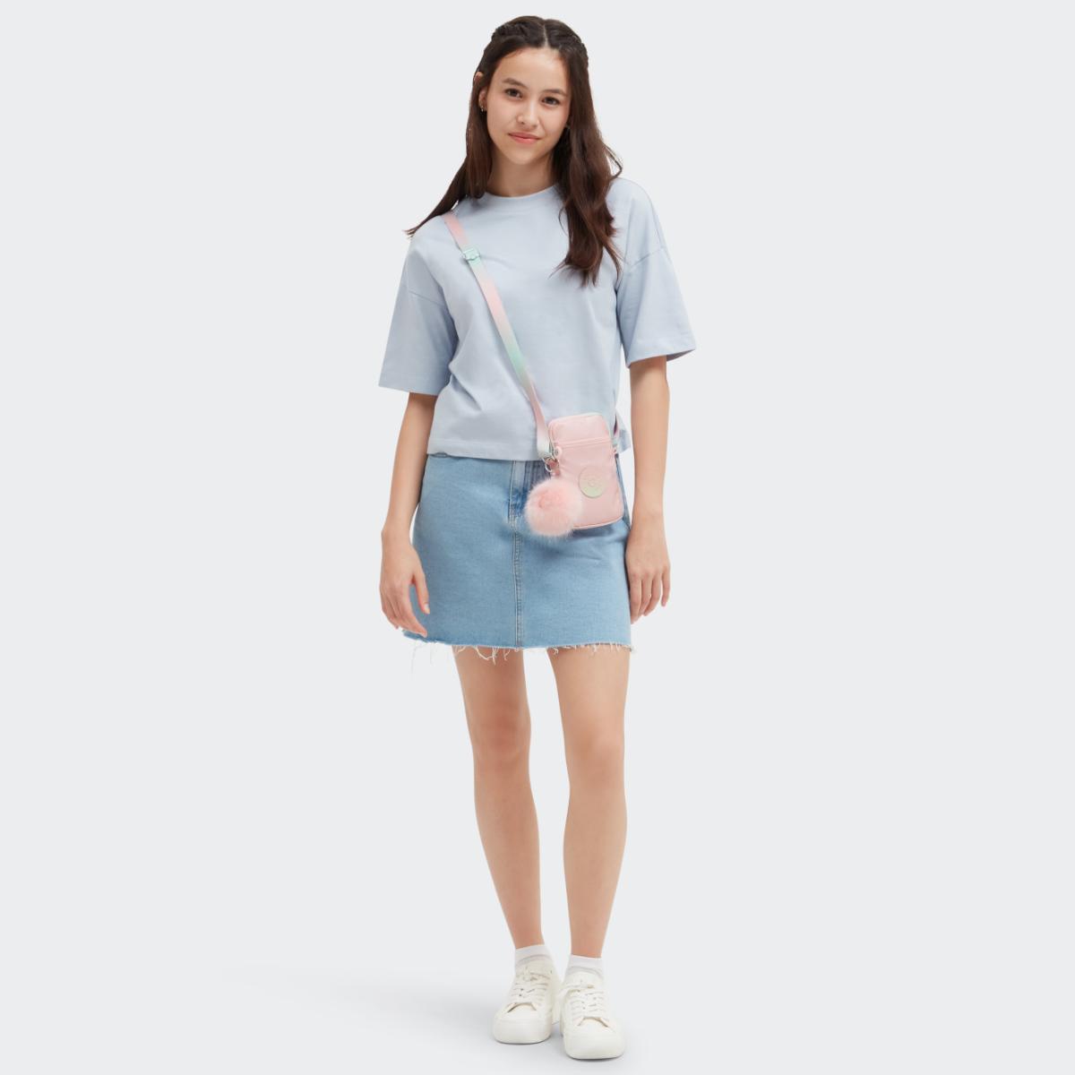 Bolsa Transversal Kipling Tally - Blush Metallic