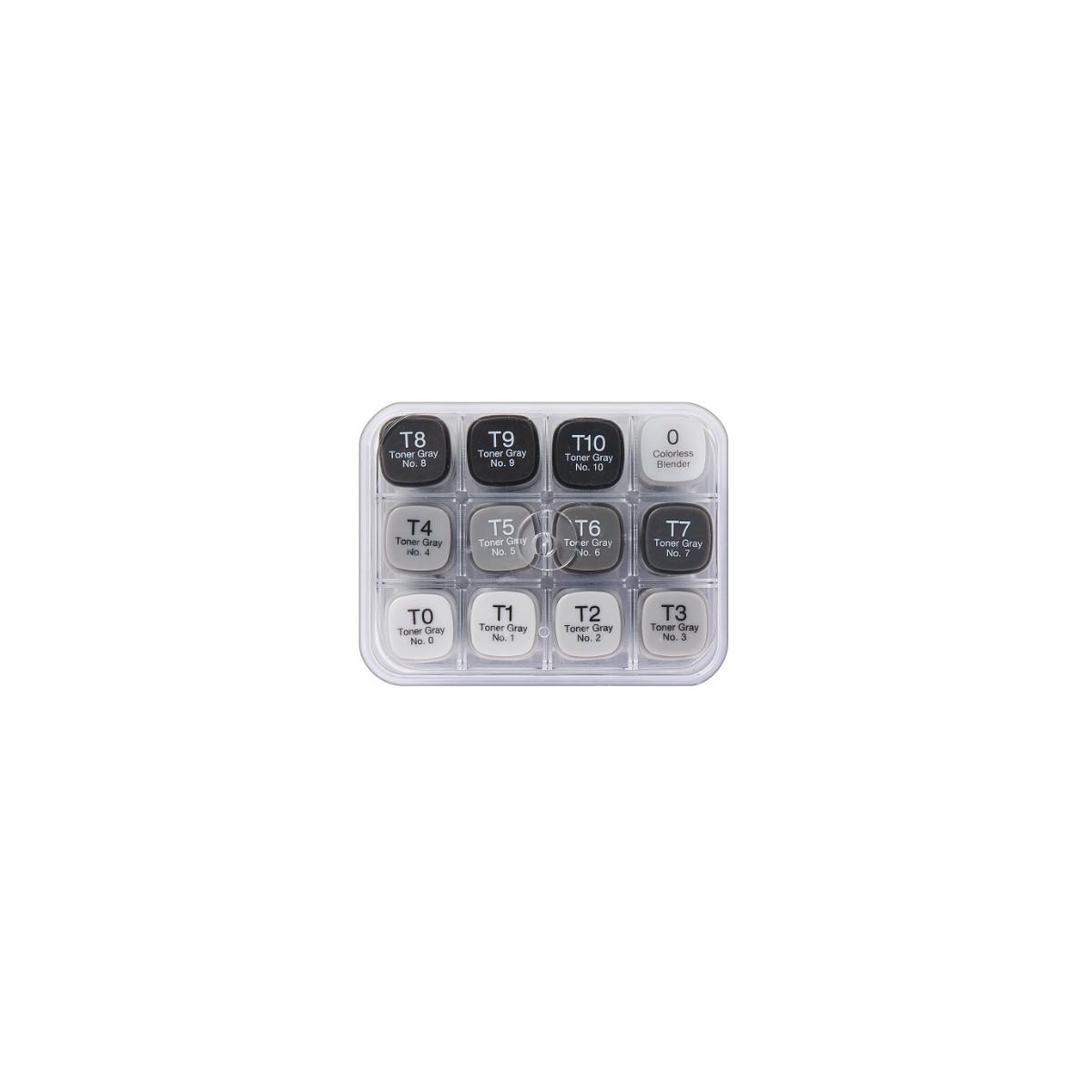 Copic Classic - Estojo com 12 Tons de Cinza - Toner Grey