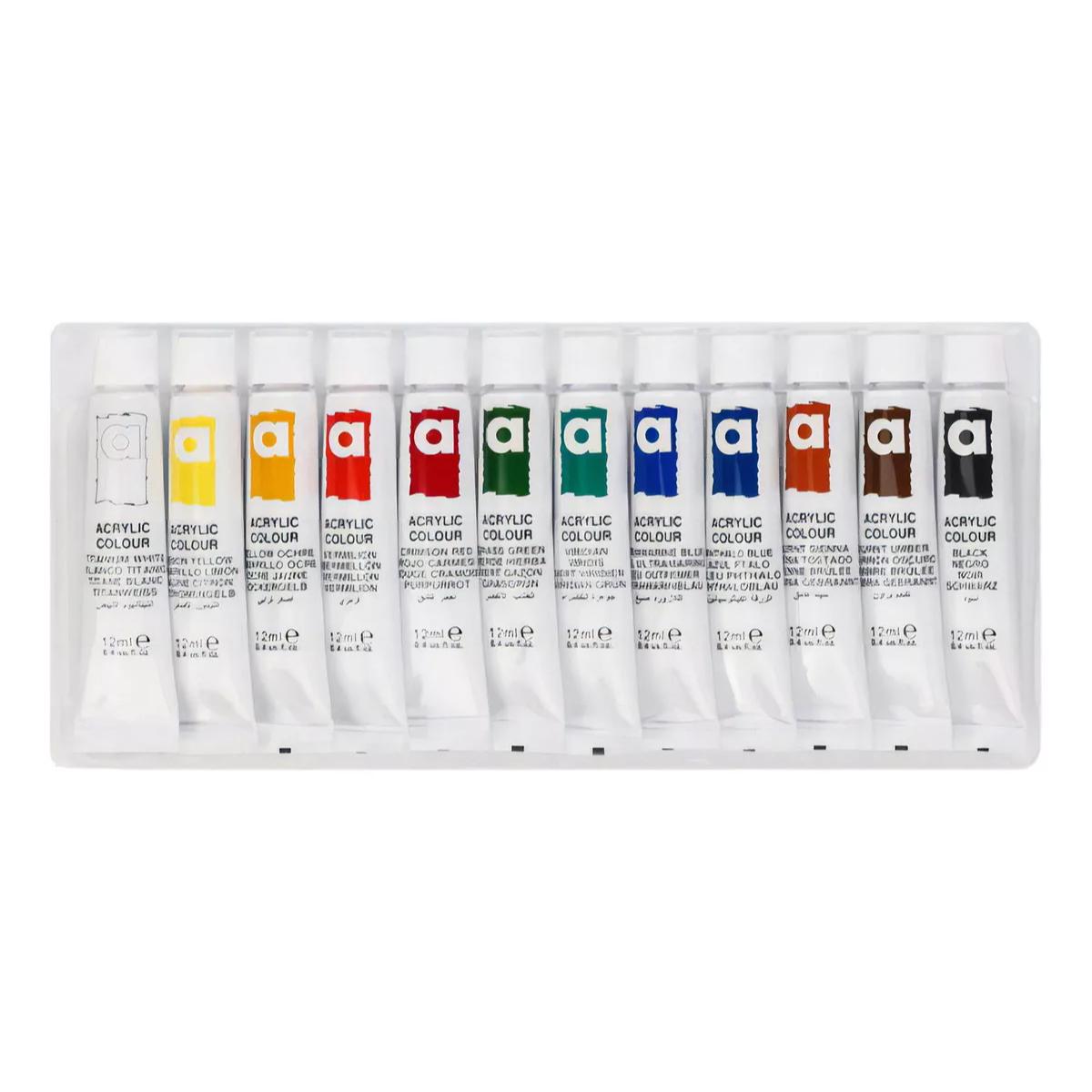 Tinta Acrílica - Conjunto c/ 12 Cores - Sinoart