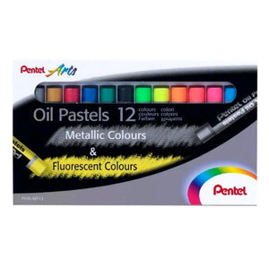 Giz Pastel Oleoso Pentel - 12 Cores Metálicas