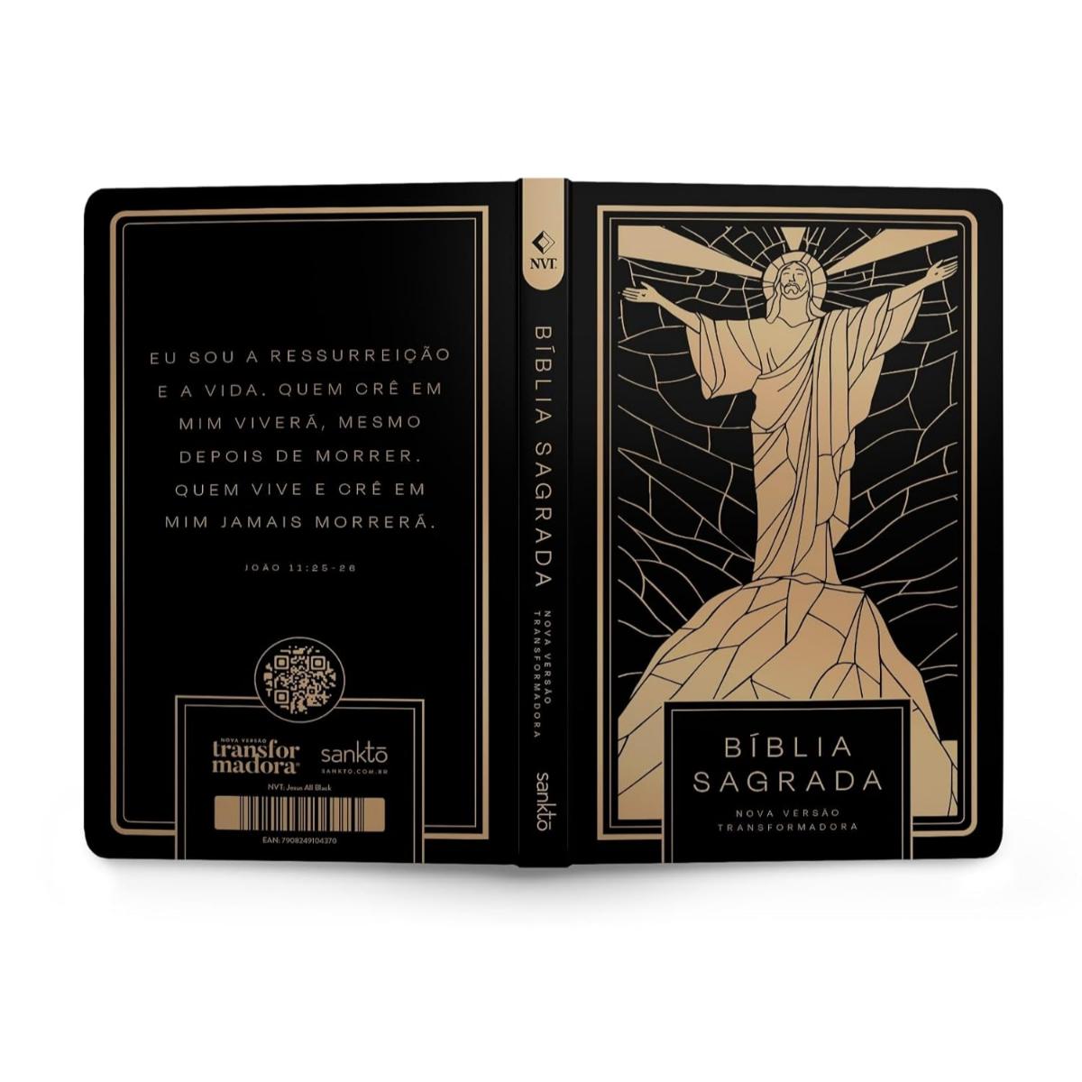 Bíblia Sagrada NVT Letra Normal - Jesus All Black - Capa Dura