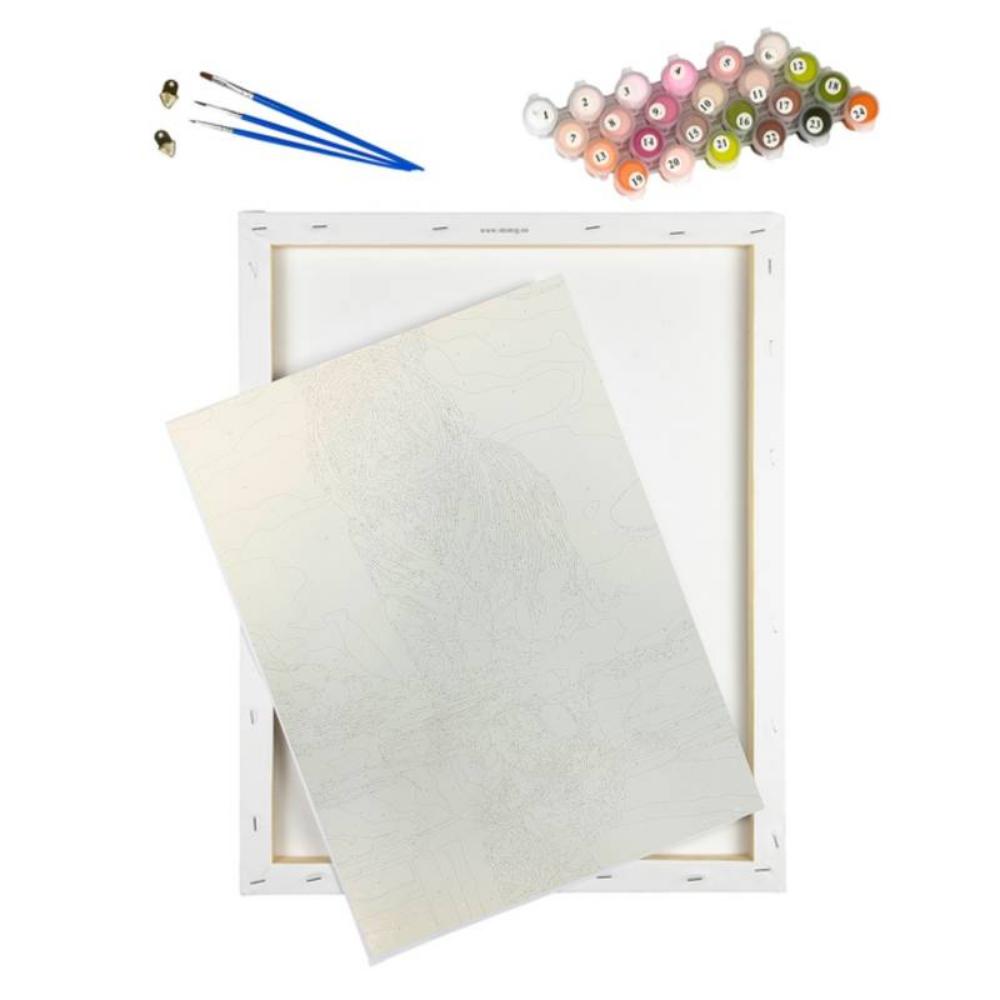 Kit Pintura Numerada em Tela - Tigre - 40x50cm