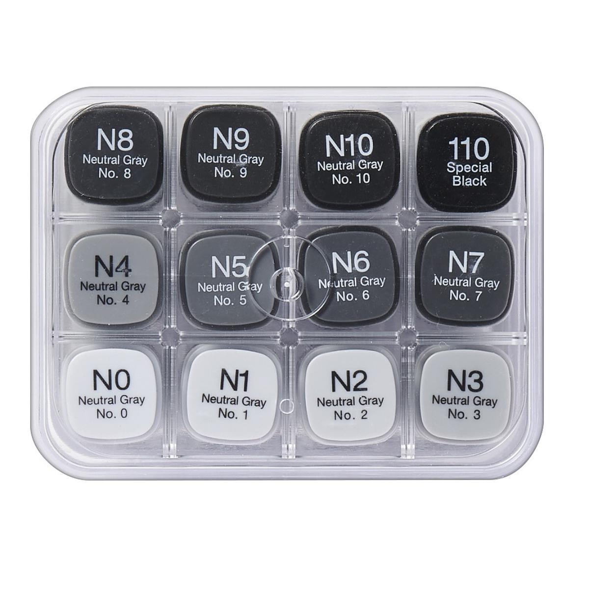 Copic Classic - Estojo com 12 Tons de Cinza - Neutral Grey
