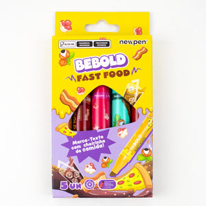 Kit Marca Texto Be Bold Fast Food Sortido - 05 Unidades