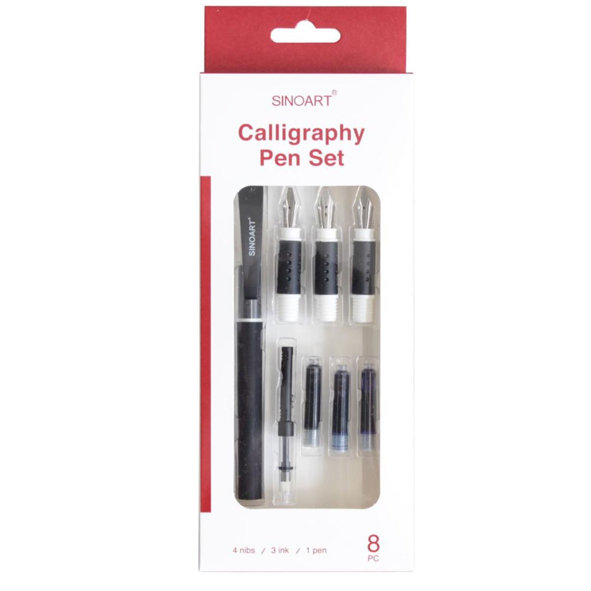 Kit Caneta para Caligrafia Sinoart - 4 Penas + 3 Cartuchos + Conversor
