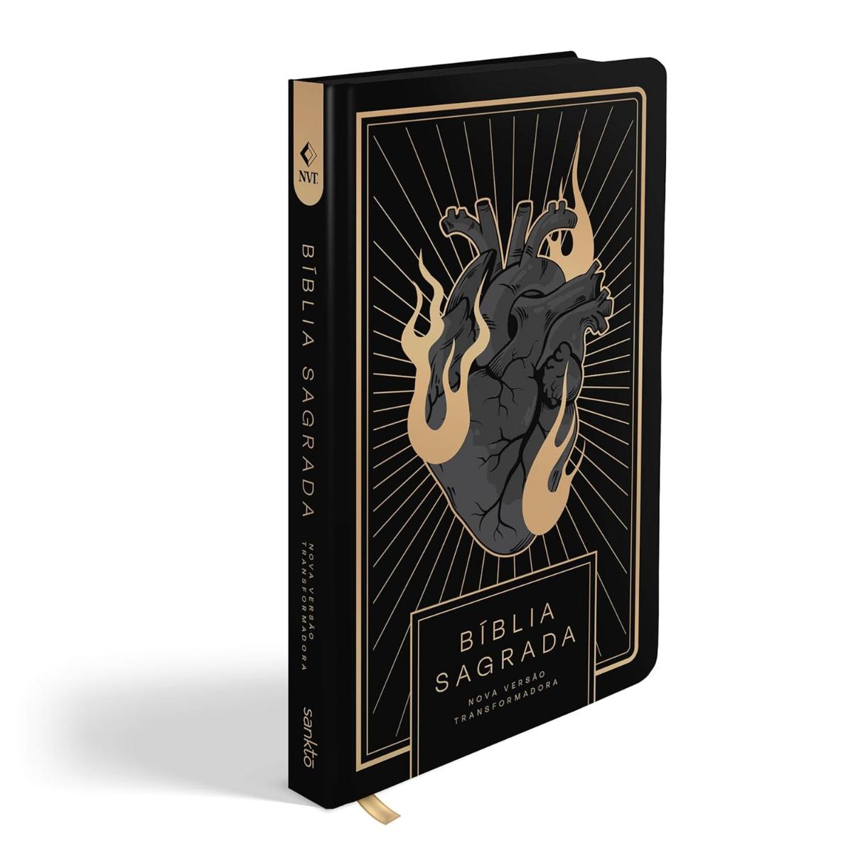 Bíblia Sagrada NVT Letra Normal - Coração All Black - Capa Dura