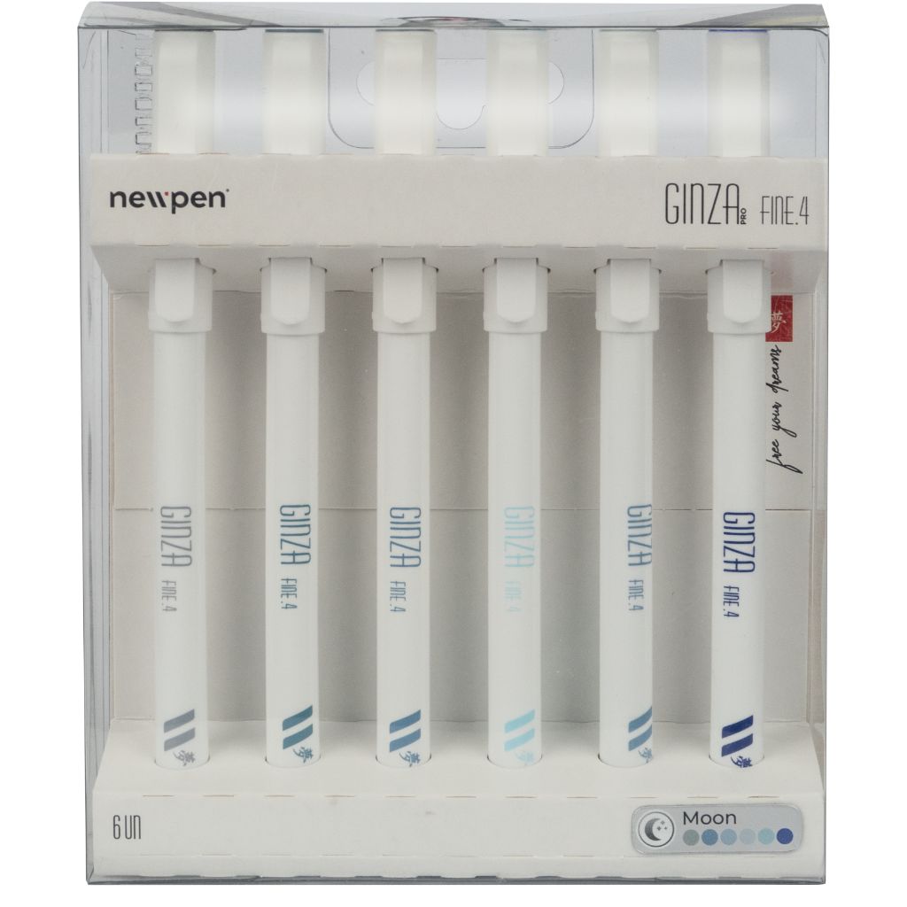 Caneta Newpen Ginza Fineliner 6 Cores - Moon