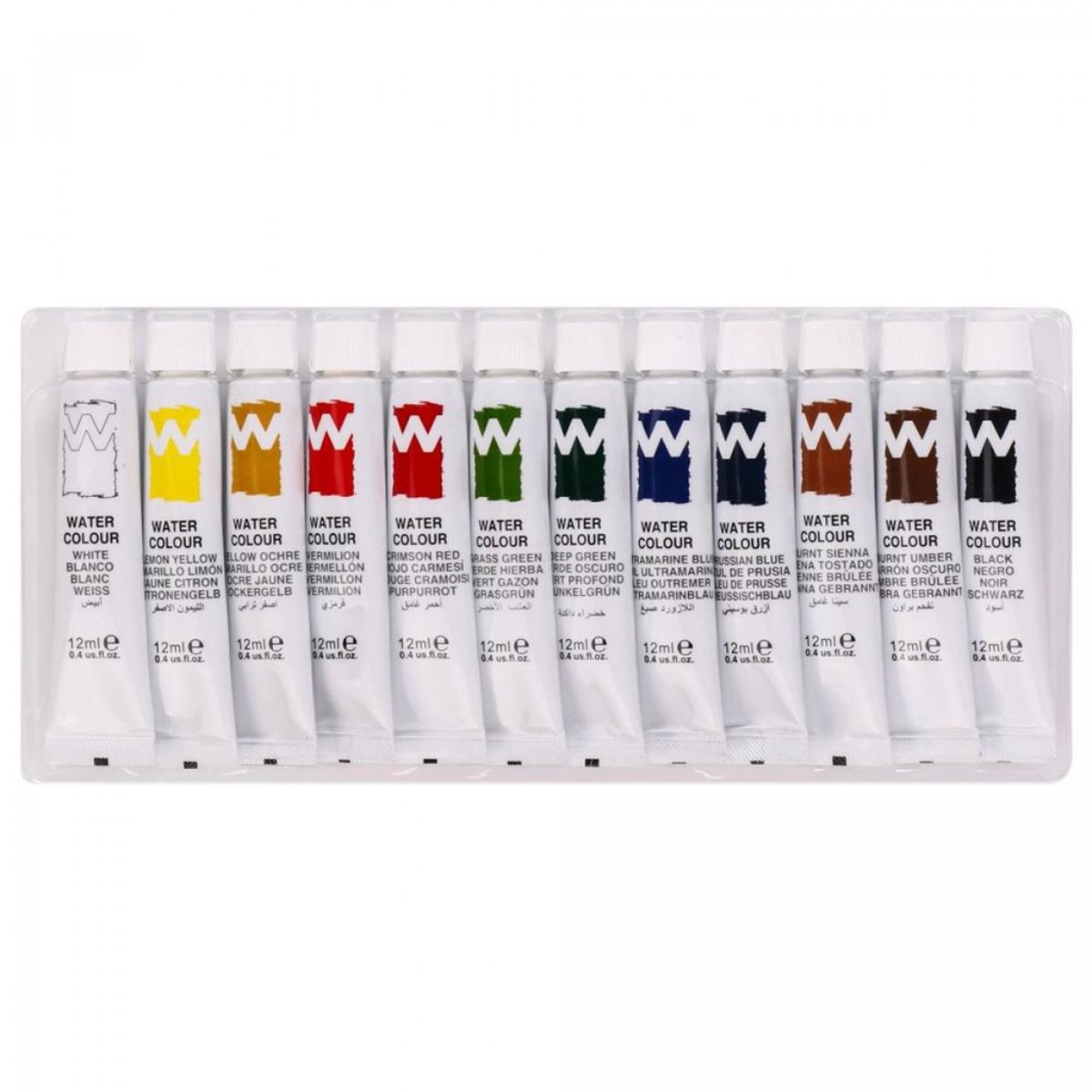 Aquarela em Bisnaga 12 Cores - Sinoart SFP001