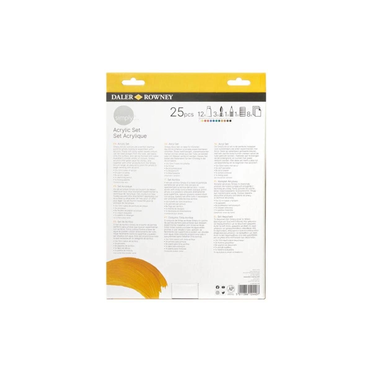 Kit Acrílica Daler & Rowney - Simply - 25 Itens