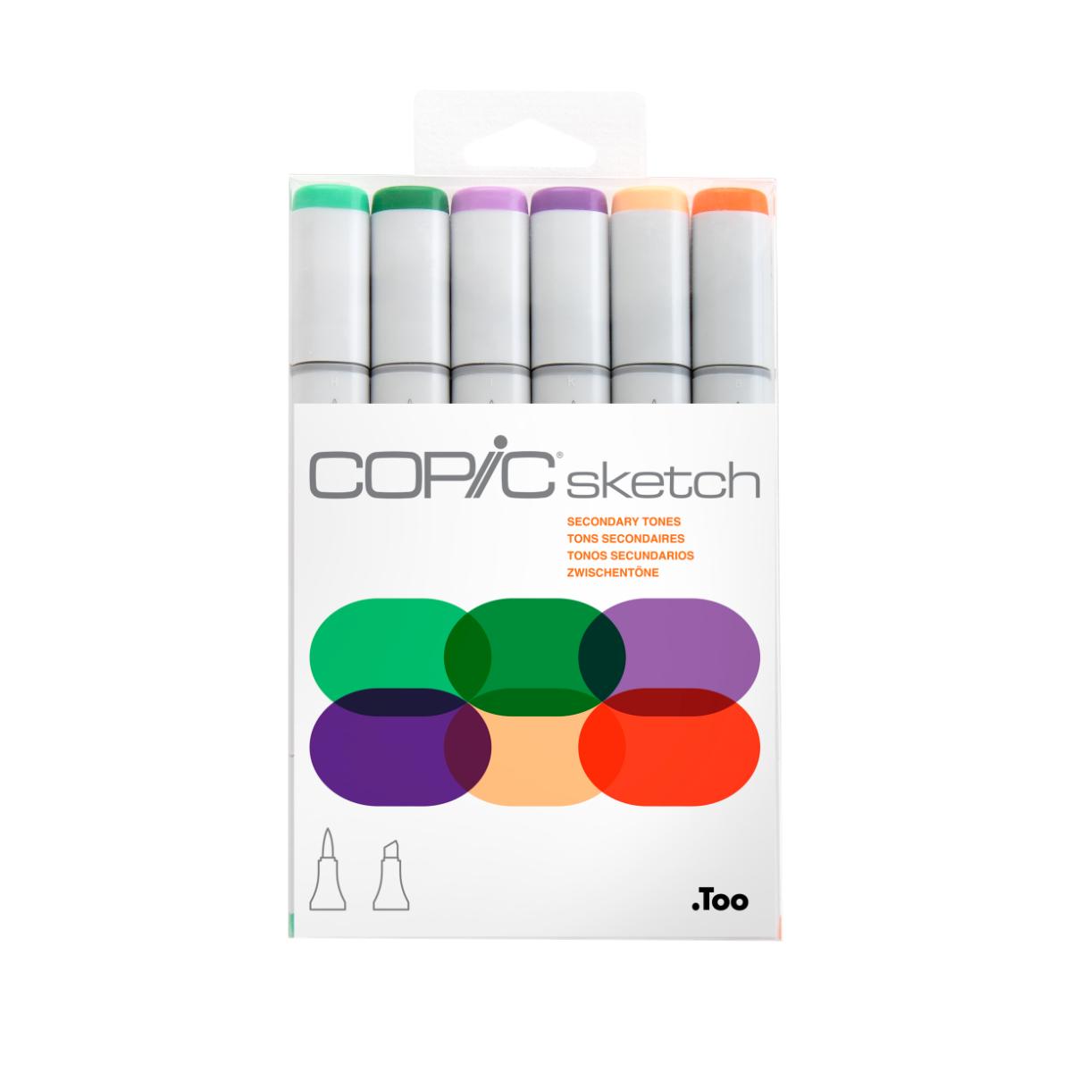 Copic Sketch Secondary Tones- Kit com 6 Tons Secundários