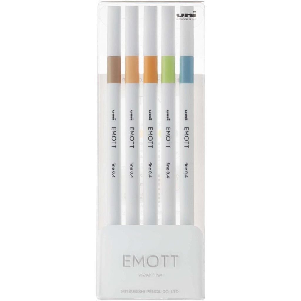 Caneta Emott UniBall - Estojo com 5 - Estojo 5C N6 Nature Colors