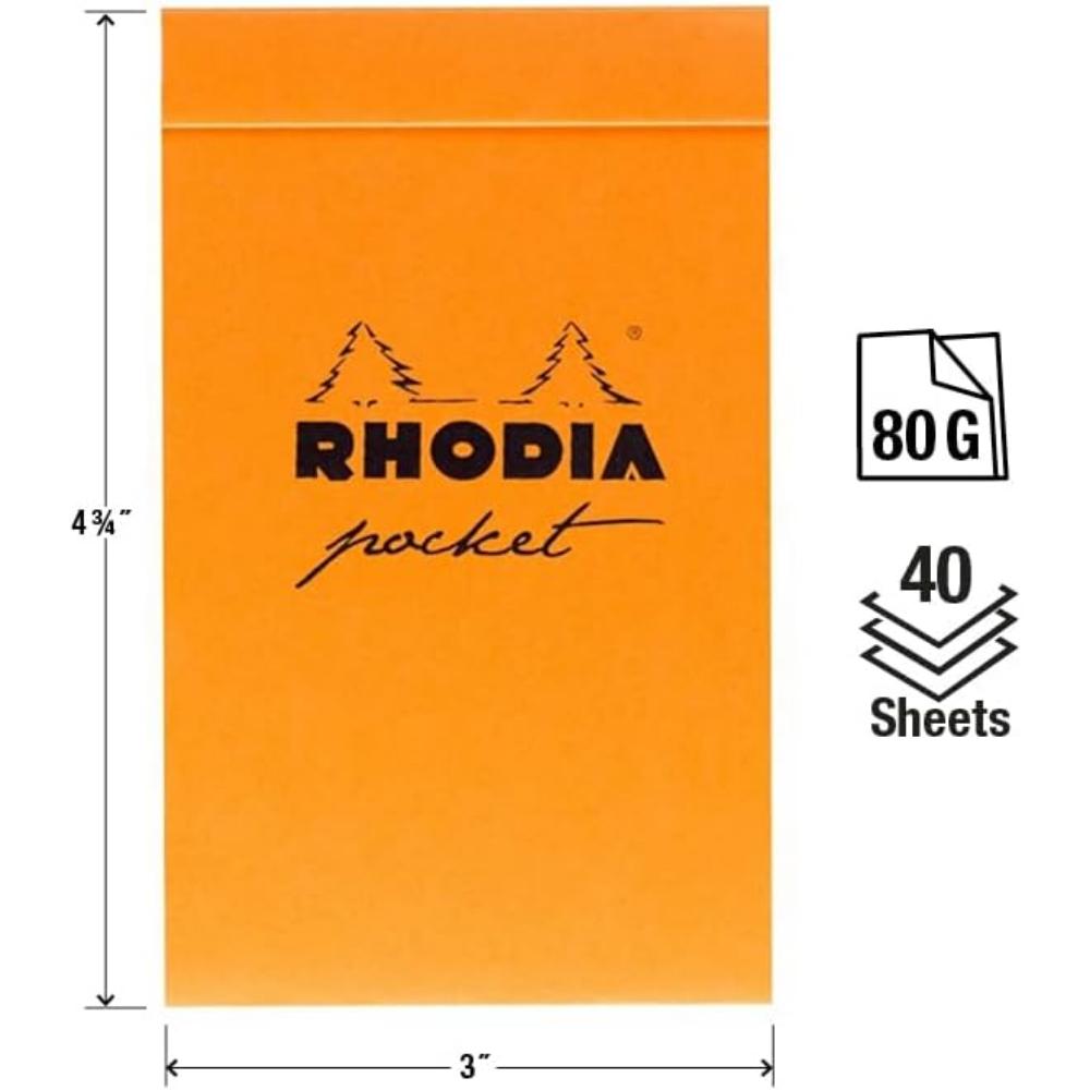 Caderno Rhodia Dot Pocket - Orange - 7,5 x 12cm - Pontilhado - 8558C