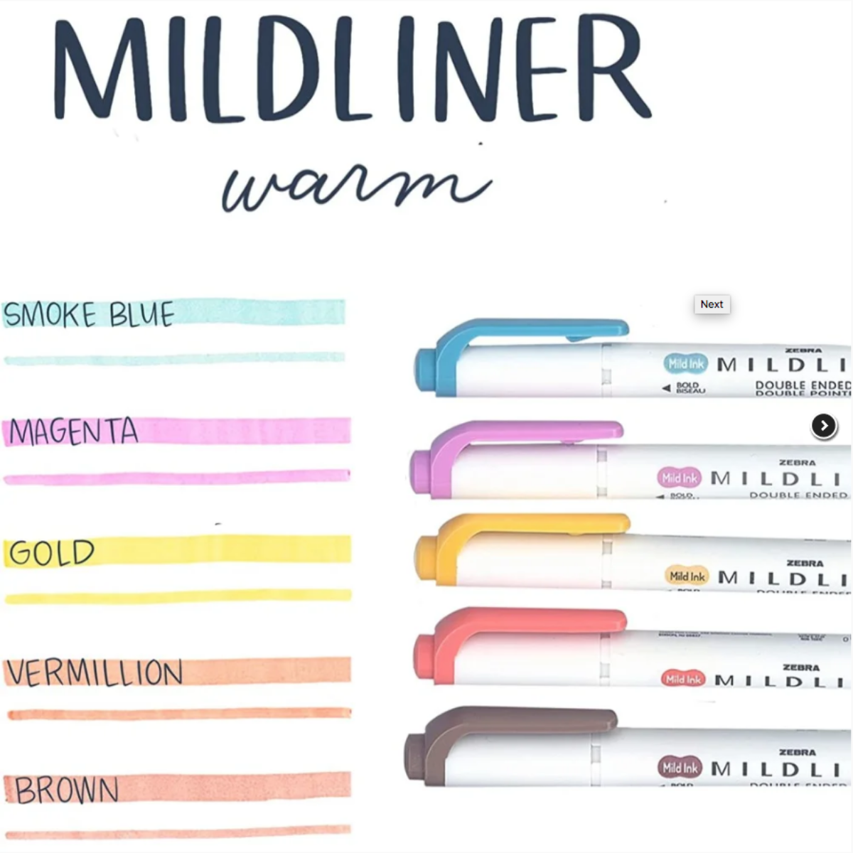 Marca Texto Zebra Mildliner - Caixa com 5 Cores Quentes