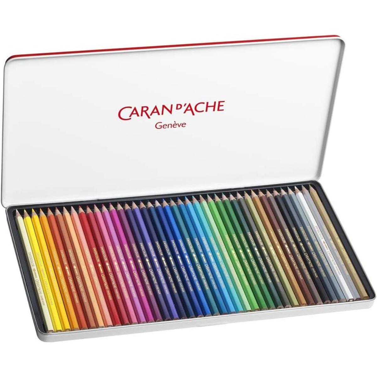 Lápis de Cor Aquarelável Caran D´Ache Swisscolor - 40 Cores