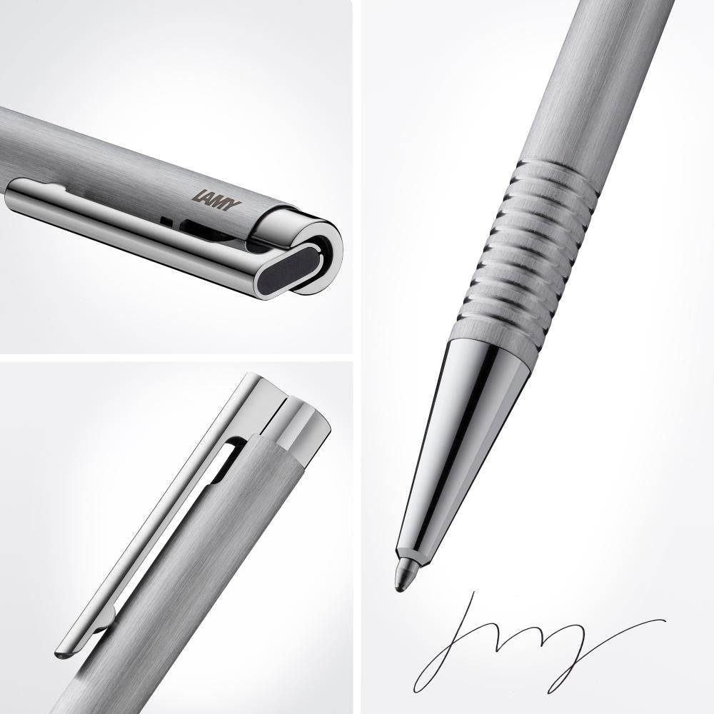 Esferográfica Lamy Logo Brushed - Aço Escovado - 206 M