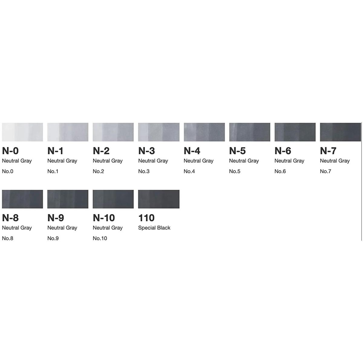 Copic Classic - Estojo com 12 Tons de Cinza - Neutral Grey