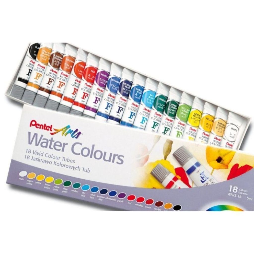 Aquarela Pentel Bisnaga - 18 Cores à Base de Água