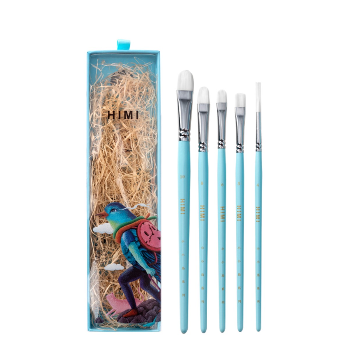 Kit Pincel para Guache HIMI com 5 – Cabo Azul