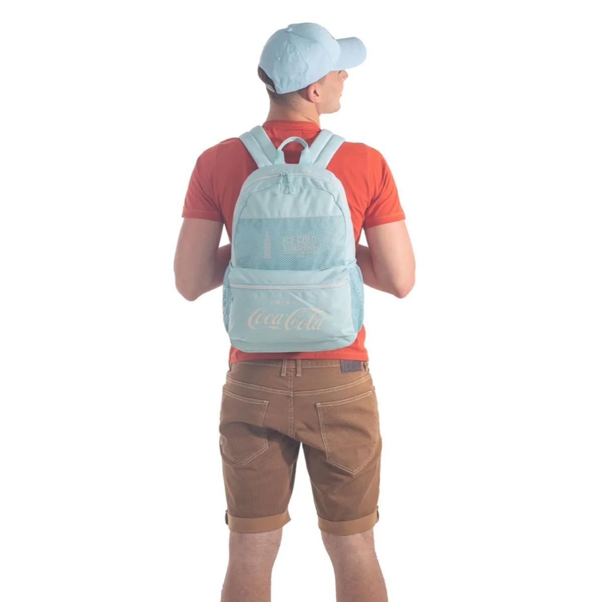 Mochila De Costas Coca-Cola Flat - Azul