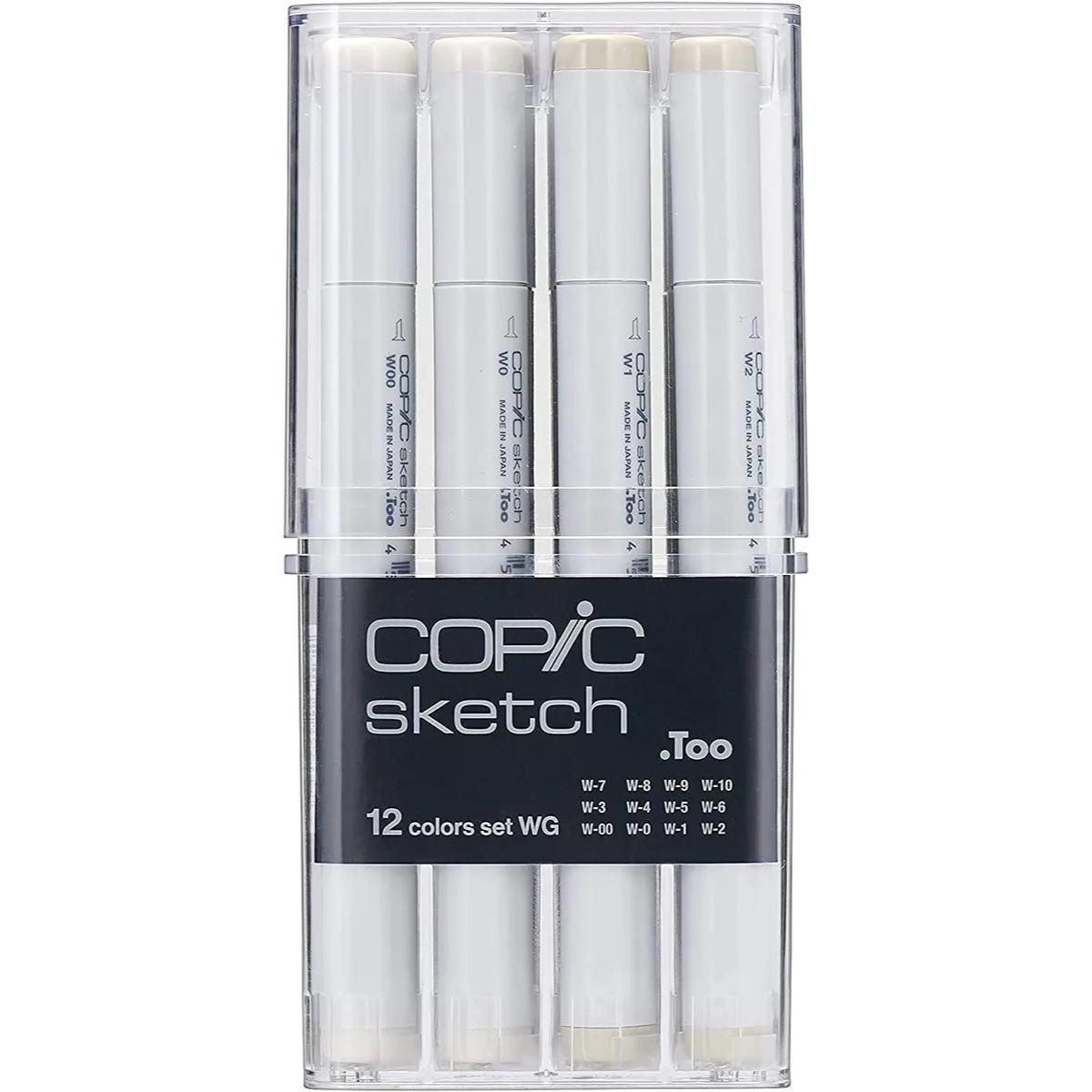 Copic Classic - Estojo com 12 Tons de Cinza - Warm Grey