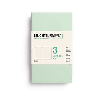 Caderno Leuchtturm Jottbook Pur A6 - Mint Green - Pontilhado C/3