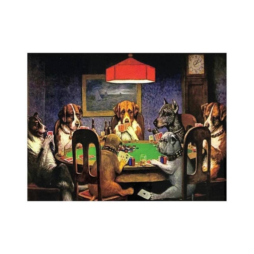 Kit Pintura Numerada em Tela - Coolidge - Cães Jogando Poquer - 40x50cm