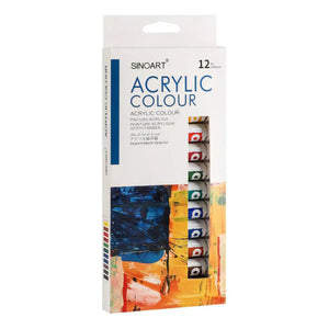 Tinta Acrílica - Conjunto c/ 12 Cores - Sinoart