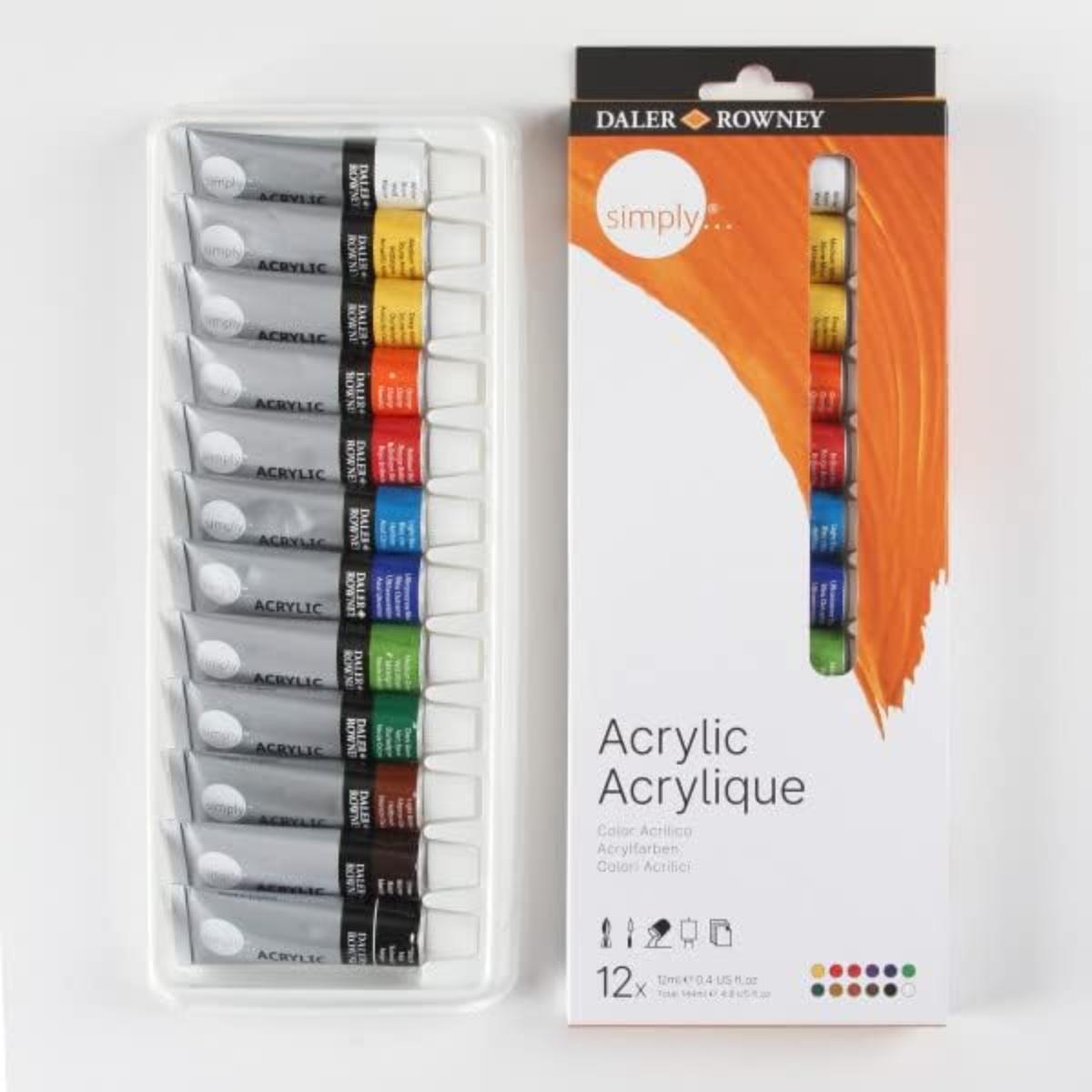 Tinta Acrílica Daler  & Rowney Simply  - 12 Cores