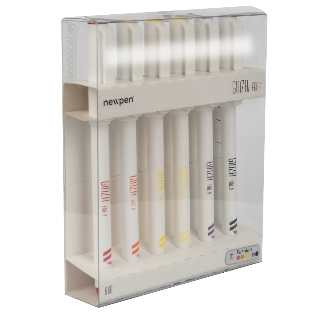 Caneta Newpen Ginza Fineliner 6 Cores - Fashion Colors
