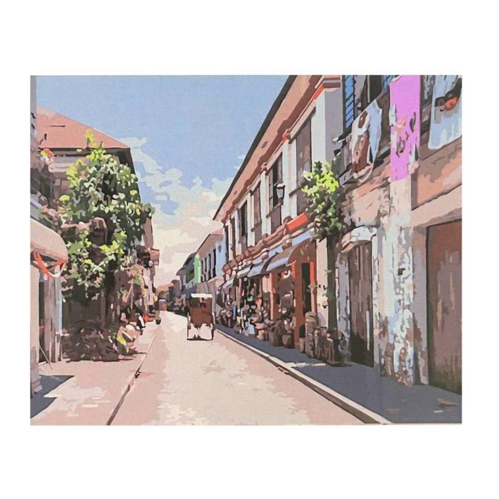 Kit Pintura Numerada em Tela - Vila Antiga - 40x50cm
