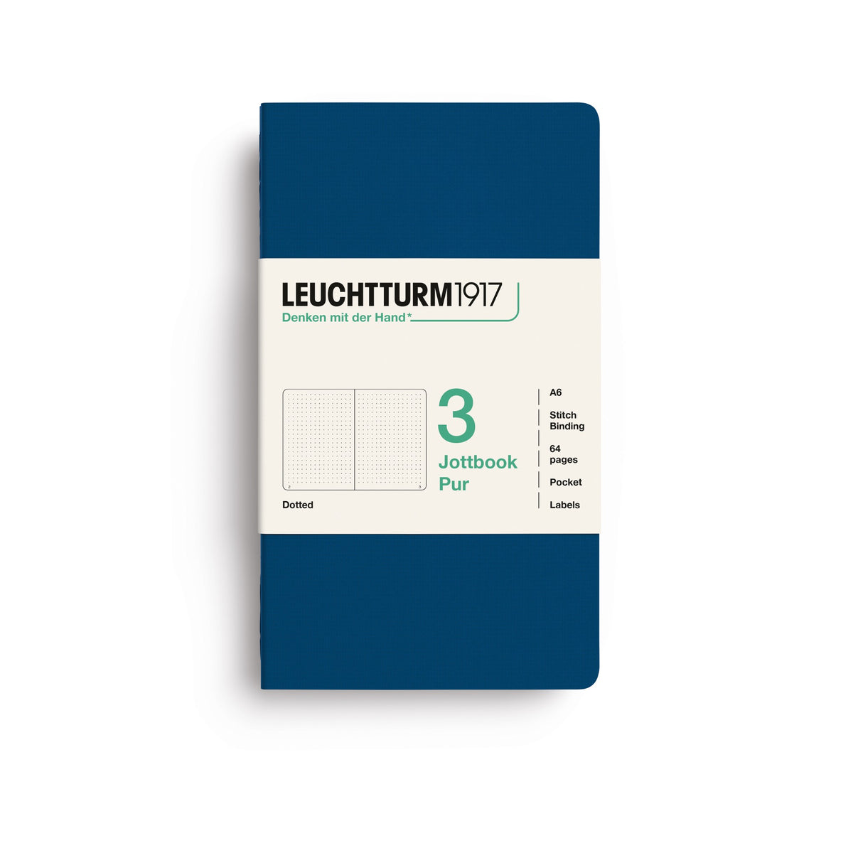 Caderno Leuchtturm Jottbook Pur A6 - Indigo - Pontilhado C/3