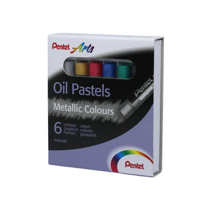 Giz Pastel Oleoso Pentel - 6 Cores Metálicas