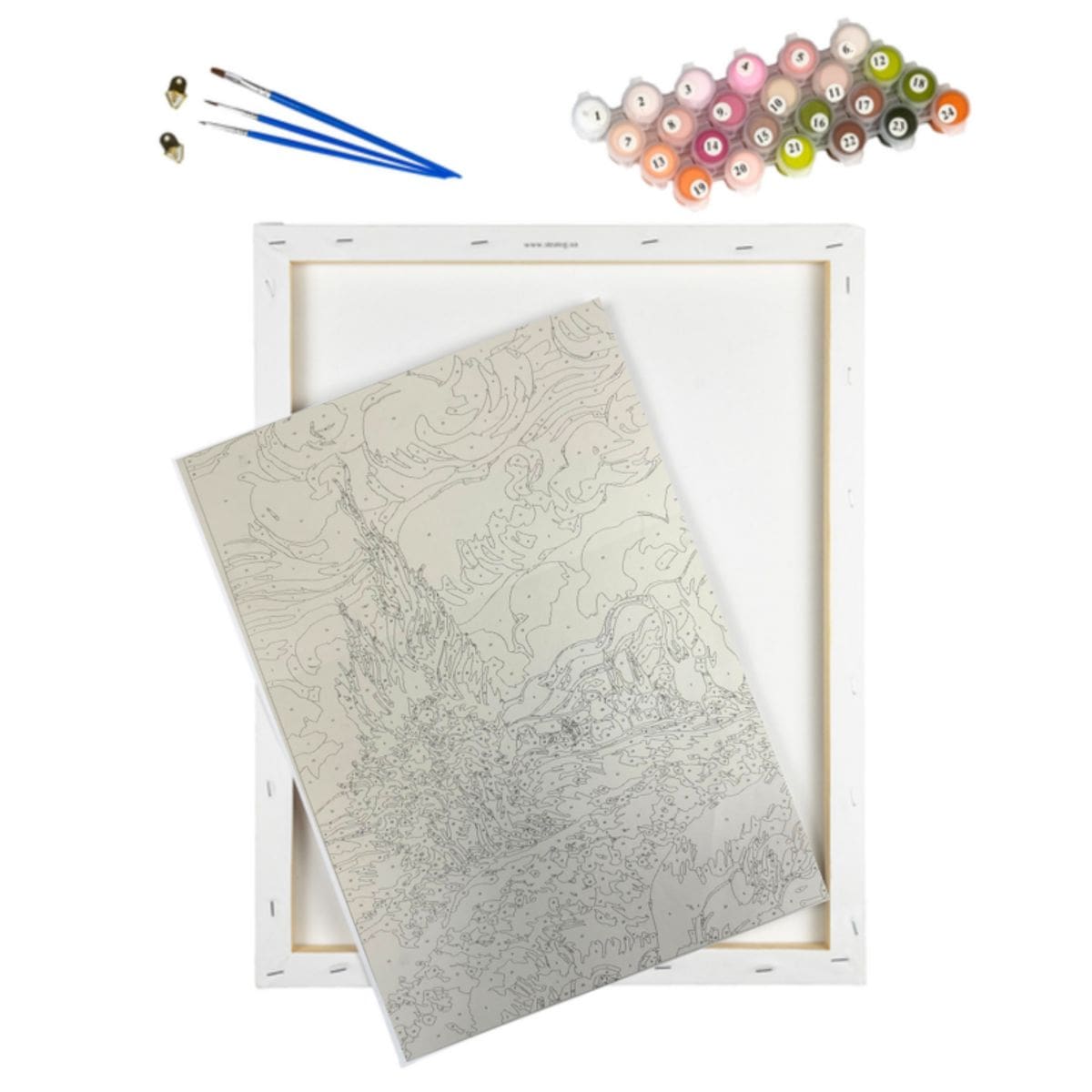 Kit Pintura Numerada em Tela - Paisagem Impressionista - 40x50cm