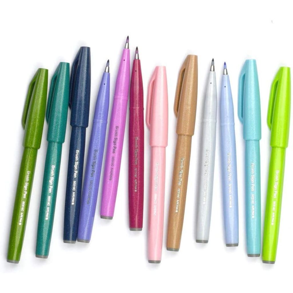 Brush Sign Pen Pentel - Estojo com 6 Tons Pastel