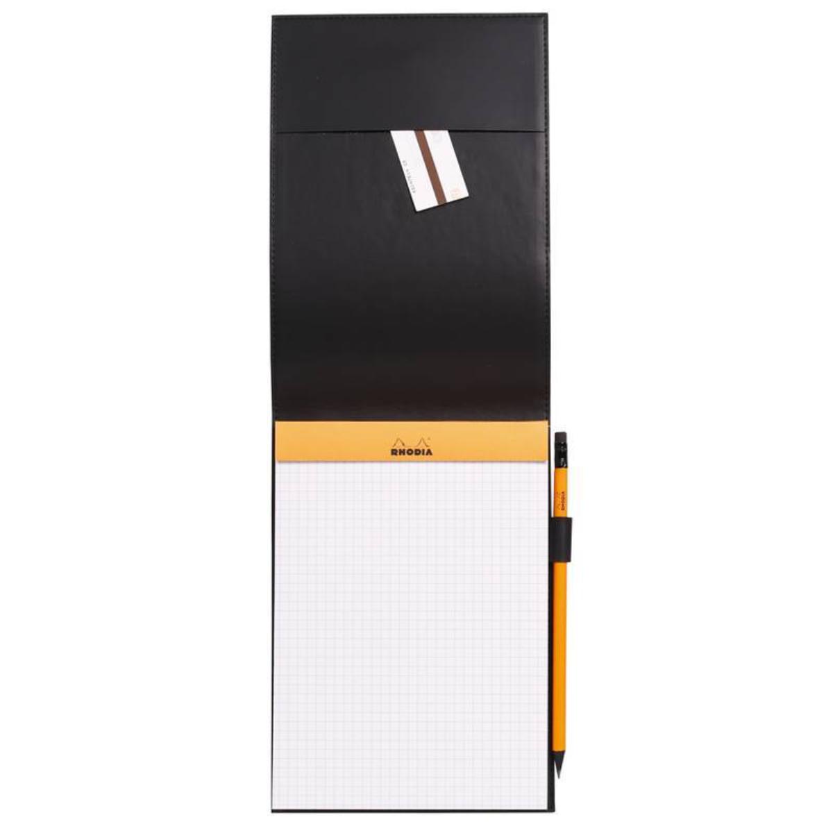 Rhodia Boutique 15,5X22 Couro Preto - 80F