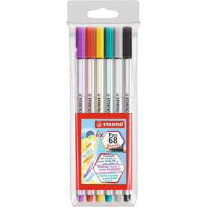 Brush Pen Stabilo - Estojo com 6 Cores