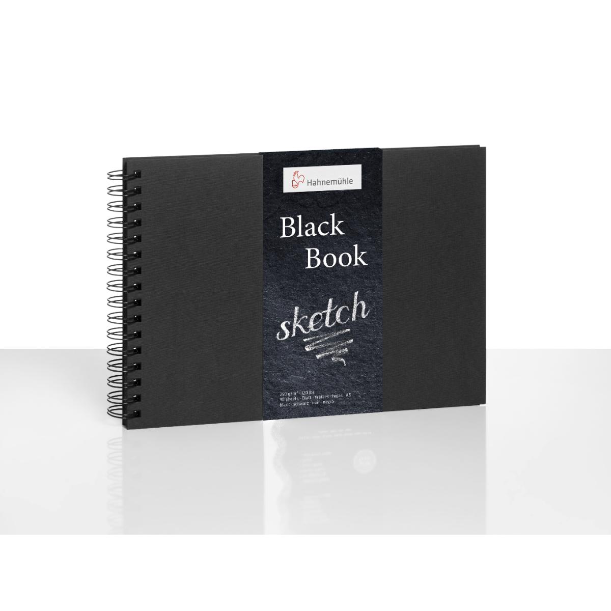 Sketchbook Hahnemühle Black Book A5 - 250g/m² 30 folhas - Espiral