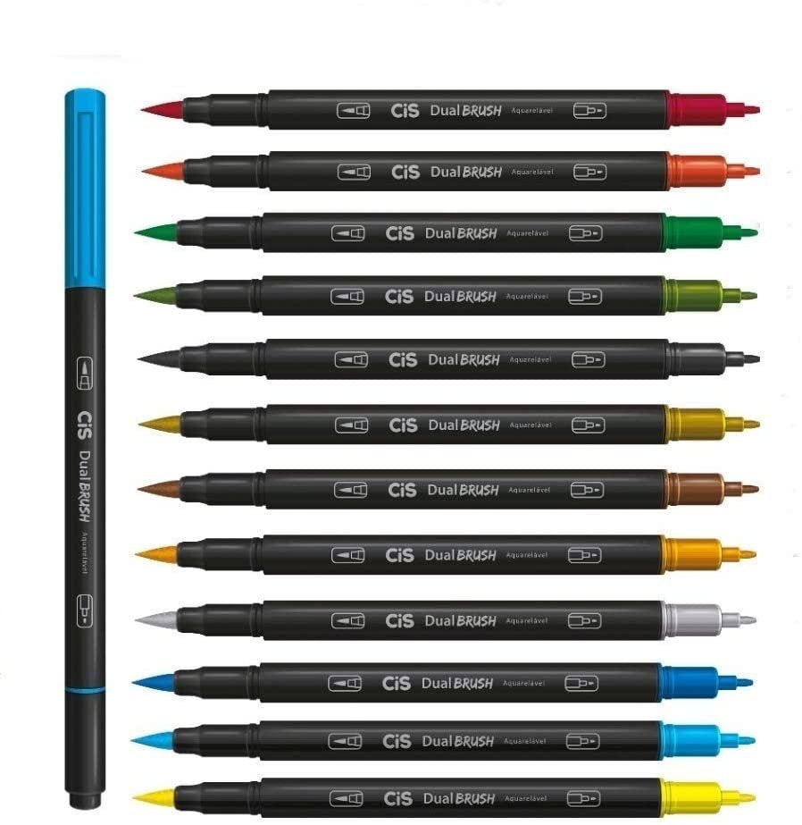 CIS MARCADOR DUAL BRUSH EST C/12 SORT