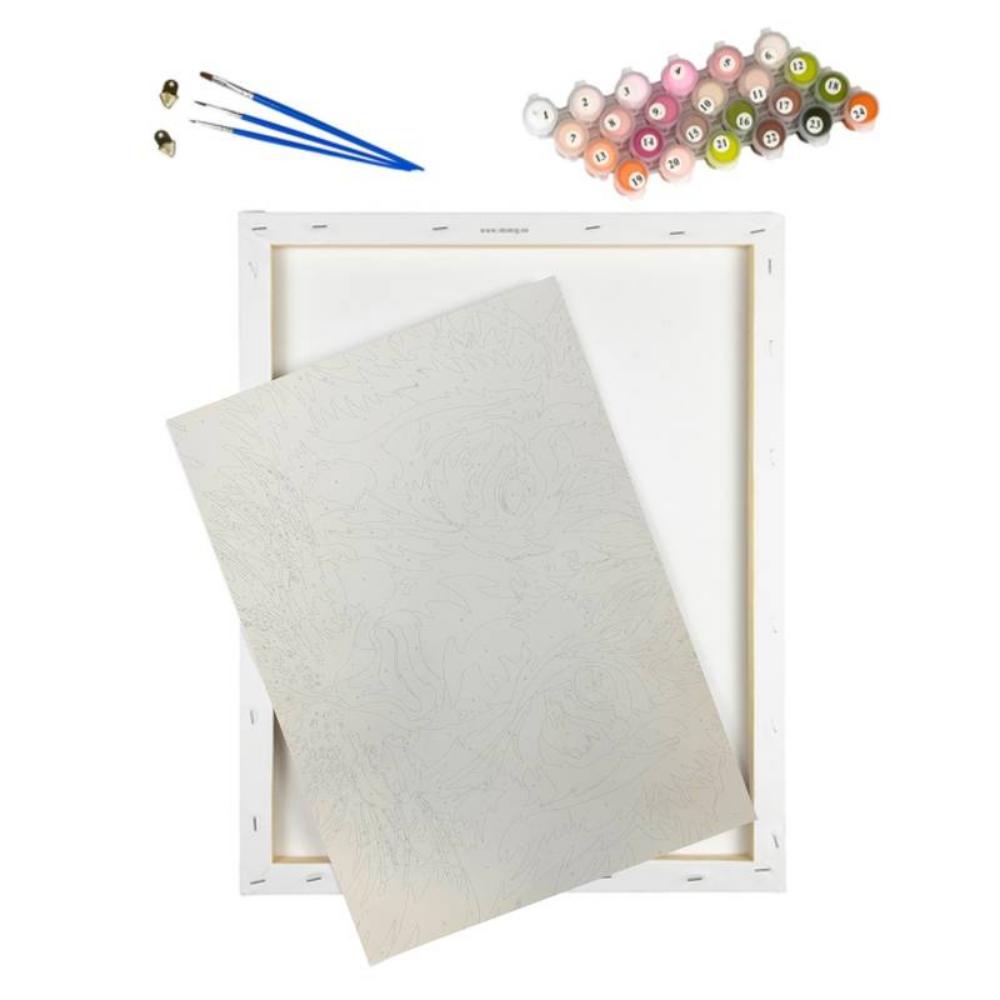 Kit Pintura Numerada em Tela - Tartaruga Marinha - 40x50cm
