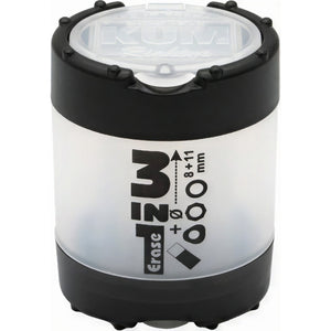 Apontador KUM 3 em 1 - Com Borracha - Black