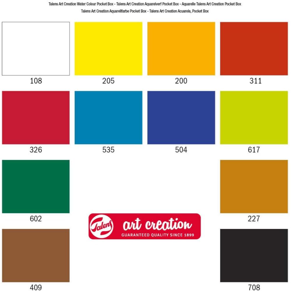Aquarela Art Creation 12 Cores - Pastilha - Pocket Box Talens