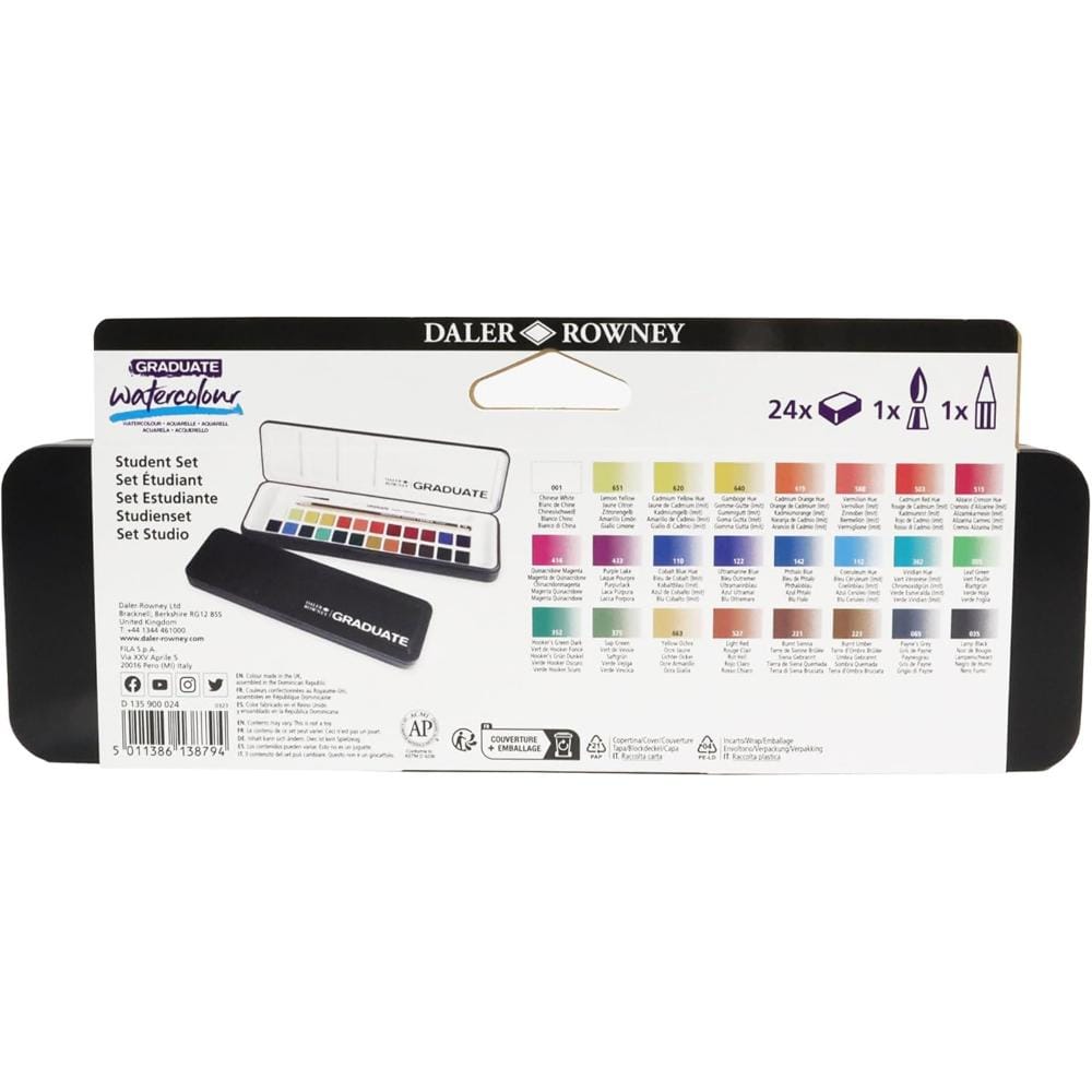 Aquarela Daler Rowney Graduate - 24 Cores Daler & Rowney