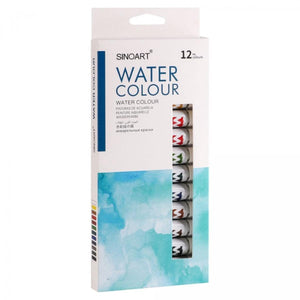 Aquarela em Bisnaga 12 Cores - Sinoart SFP001