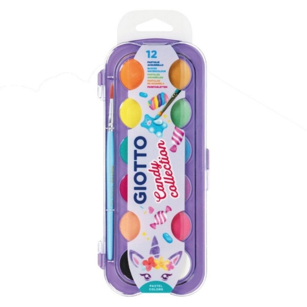 Aquarela em Pastilha Giotto Candy Collection - 12 Cores Giotto
